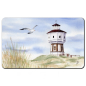 Preview: Frühstücksbrettchen Brettchen Aquarell Maritim Kunst Druck Kunstdruck Nordsee Insel Langeoog Wasserturm Leuchtturm
